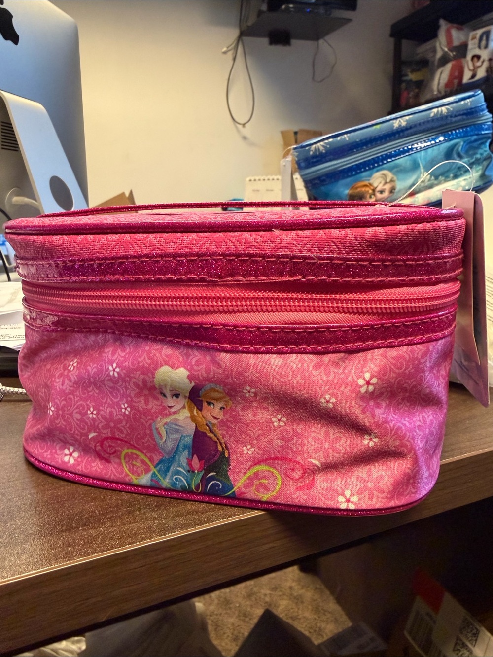 Disney Frozen Pink Cosmetic Bag featuring Elsa & Anna